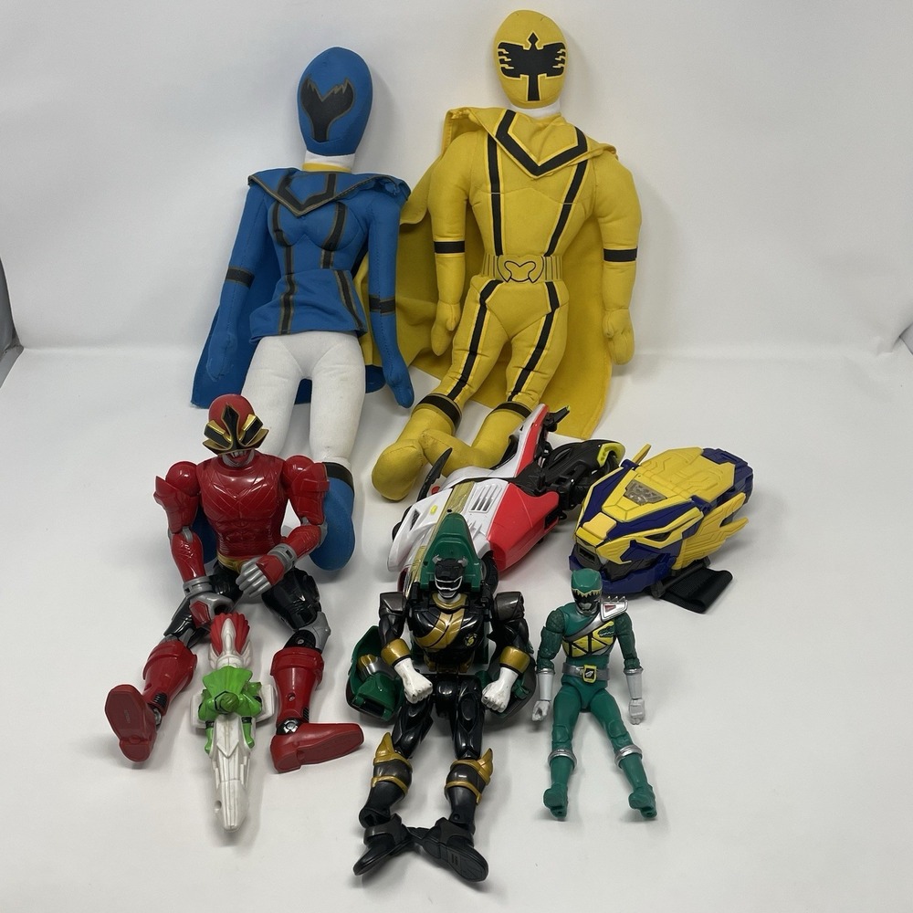 Power‎ Rangers Toy Lot 8pc Large 17" Plush Dolls Figures Cycle Morpher Bundle